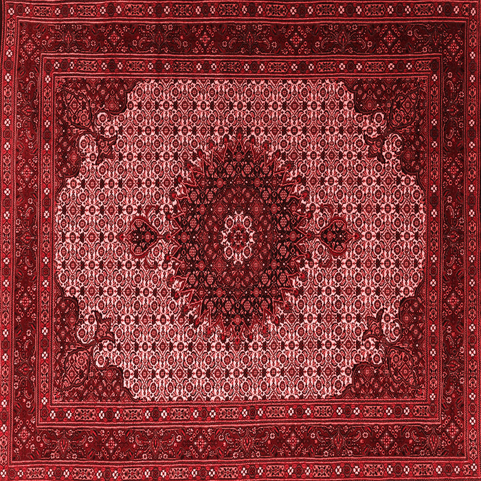Machine Washable Medallion Red Traditional Rug, wshtr1504red