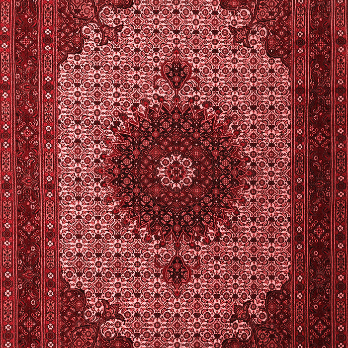 Machine Washable Medallion Red Traditional Rug, wshtr1504red