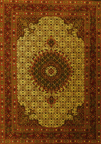 Medallion Yellow Traditional Rug, tr1504yw