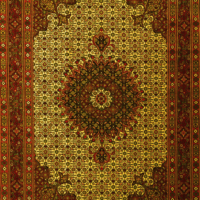 Medallion Yellow Traditional Rug, tr1504yw