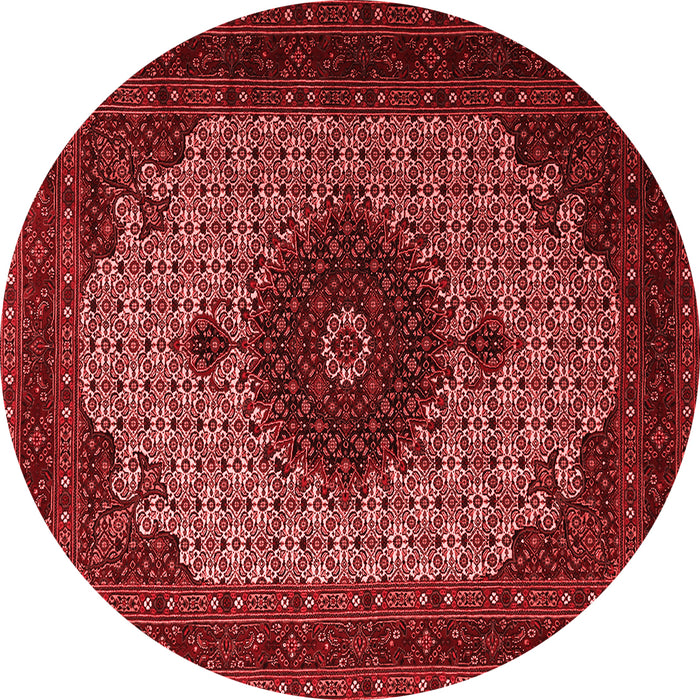 Machine Washable Medallion Red Traditional Rug, wshtr1504red