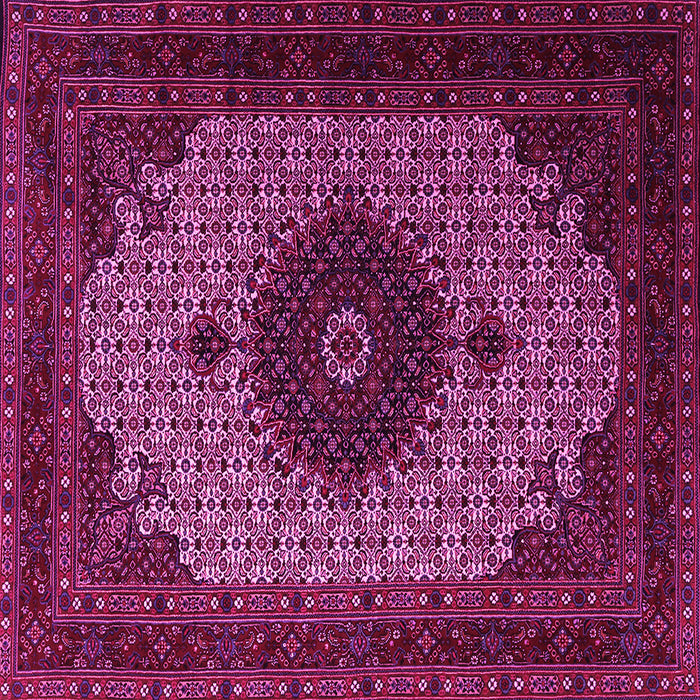 Square Machine Washable Medallion Pink Traditional Rug, wshtr1504pnk