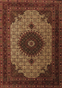 Medallion Brown Traditional Rug, tr1504brn