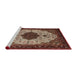 Sideview of Machine Washable Traditional Light Copper Gold Rug, wshtr1505