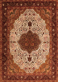 Medallion Orange Traditional Rug, tr1505org