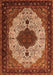 Medallion Orange Traditional Rug, tr1505org