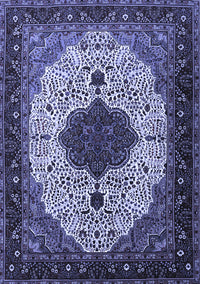 Medallion Blue Traditional Rug, tr1505blu