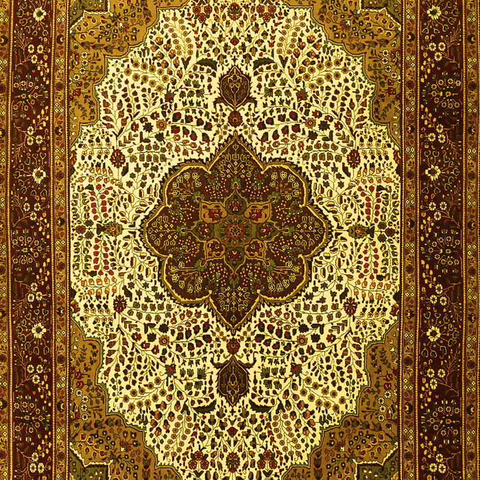 Medallion Yellow Traditional Rug, tr1505yw