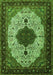 Medallion Green Traditional Rug, tr1505grn