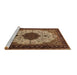 Sideview of Machine Washable Medallion Brown Traditional Rug, wshtr1505brn