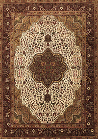 Medallion Brown Traditional Rug, tr1505brn