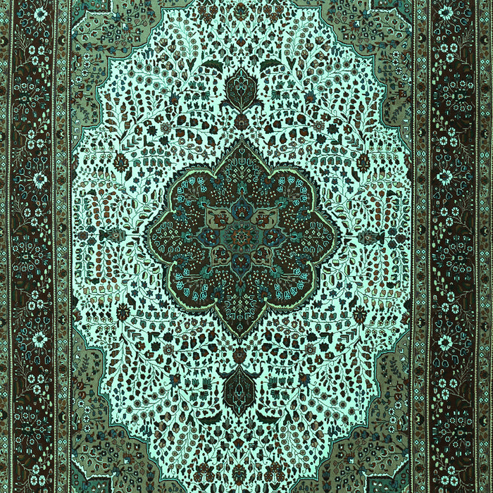 Medallion Turquoise Traditional Rug, tr1505turq