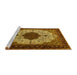 Sideview of Machine Washable Medallion Yellow Traditional Rug, wshtr1505yw