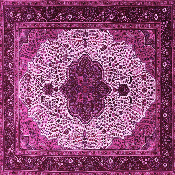 Square Medallion Pink Traditional Rug, tr1505pnk