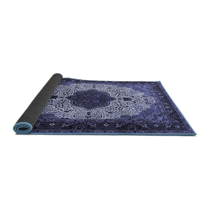 Sideview of Medallion Blue Traditional Rug, tr1505blu