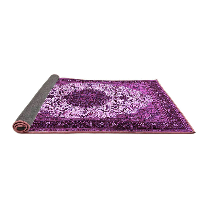 Sideview of Medallion Purple Traditional Rug, tr1505pur