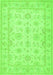 Serging Thickness of Machine Washable Oriental Green Traditional Area Rugs, wshtr1506grn