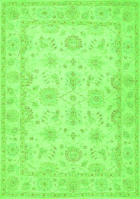 Oriental Green Traditional Rug, tr1506grn