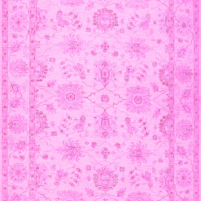 Machine Washable Oriental Pink Traditional Rug, wshtr1506pnk