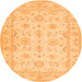 Square Oriental Orange Traditional Rug, tr1506org