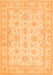 Serging Thickness of Machine Washable Oriental Orange Traditional Area Rugs, wshtr1506org