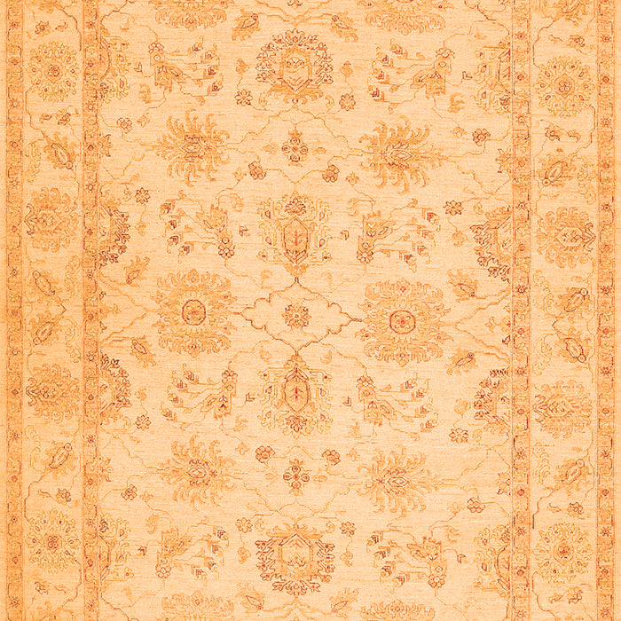 Serging Thickness of Machine Washable Oriental Orange Traditional Area Rugs, wshtr1506org