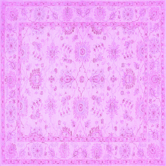 Square Machine Washable Oriental Purple Traditional Area Rugs, wshtr1506pur