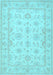 Machine Washable Oriental Light Blue Traditional Rug, wshtr1506lblu