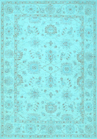 Oriental Light Blue Traditional Rug, tr1506lblu