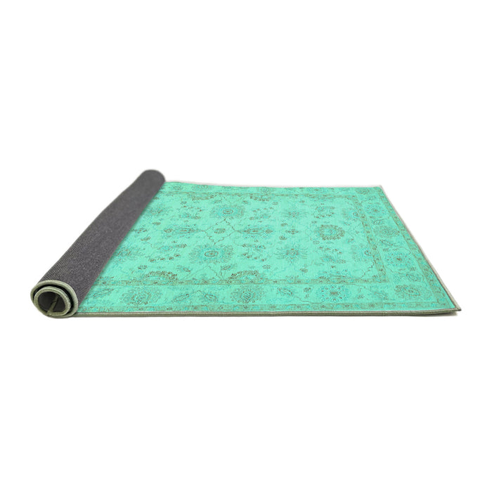 Sideview of Oriental Turquoise Traditional Rug, tr1506turq