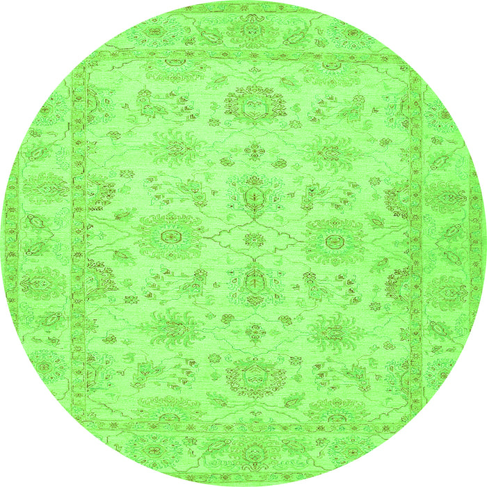 Square Oriental Green Traditional Rug, tr1506grn