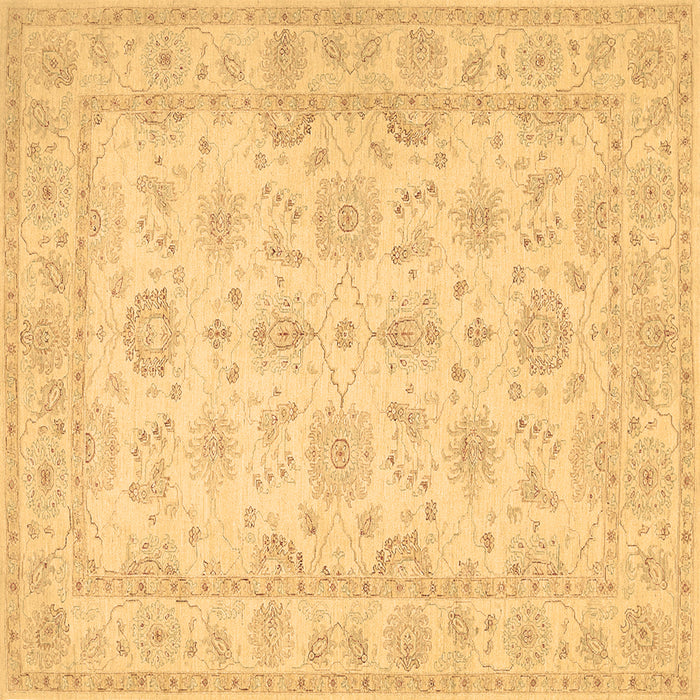 Square Oriental Brown Traditional Rug, tr1506brn