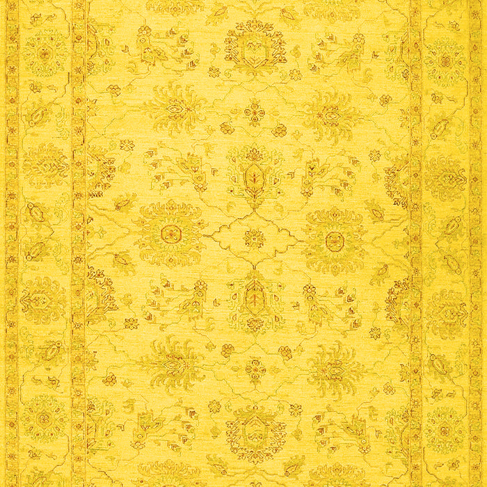 Machine Washable Oriental Yellow Traditional Rug, wshtr1506yw