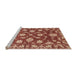 Sideview of Machine Washable Traditional Orange Rug, wshtr1507