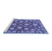 Sideview of Machine Washable Persian Blue Traditional Rug, wshtr1507blu