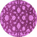 Round Persian Purple Traditional Rug, tr1507pur