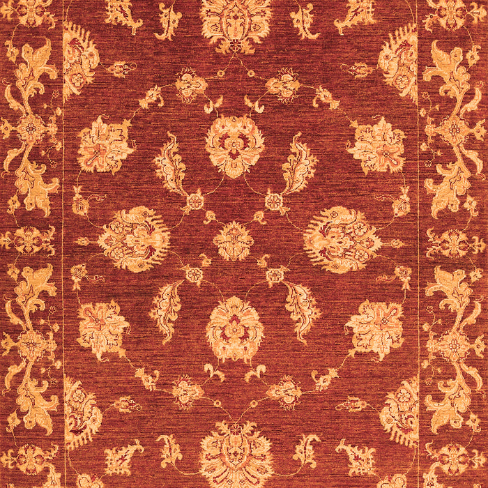 Serging Thickness of Machine Washable Persian Orange Traditional Area Rugs, wshtr1507org
