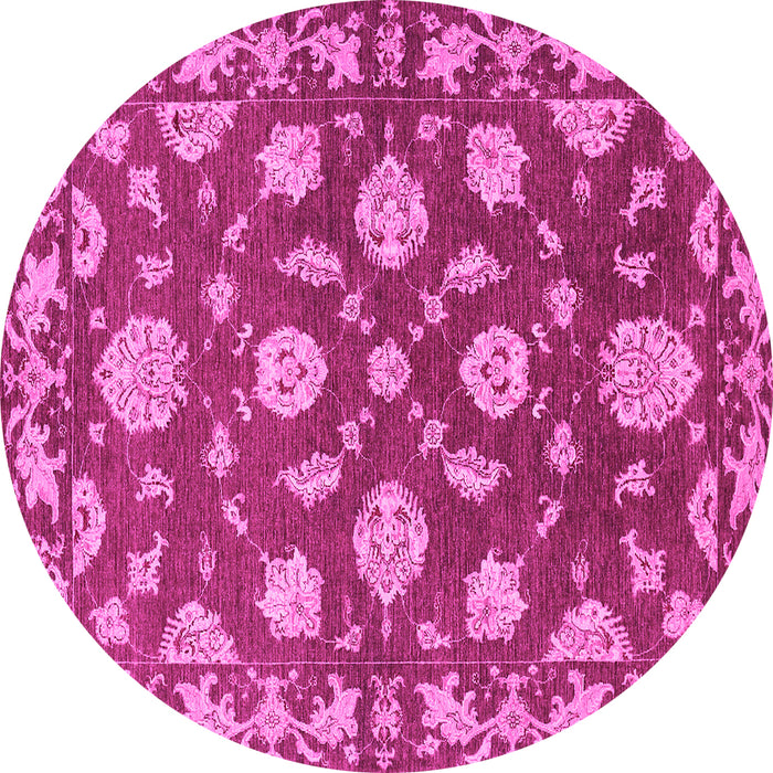 Round Persian Pink Traditional Rug, tr1507pnk