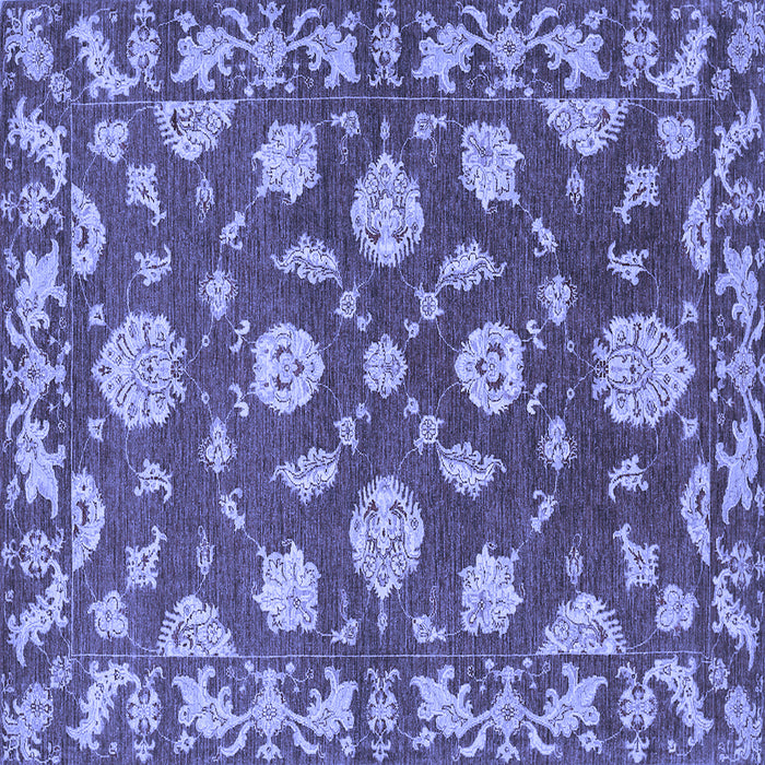 Square Machine Washable Persian Blue Traditional Rug, wshtr1507blu