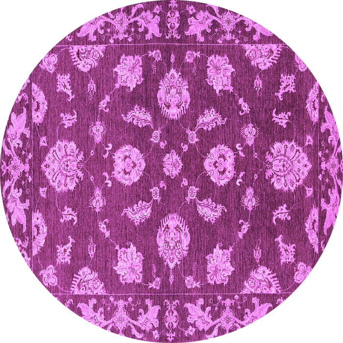 Round Machine Washable Persian Purple Traditional Area Rugs, wshtr1507pur