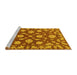 Sideview of Machine Washable Persian Yellow Traditional Rug, wshtr1507yw