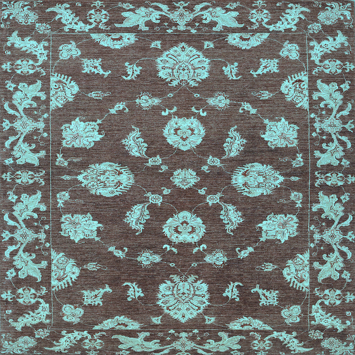 Square Persian Light Blue Traditional Rug, tr1507lblu