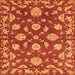 Round Machine Washable Persian Orange Traditional Area Rugs, wshtr1507org