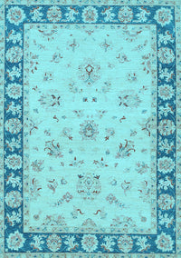 Oriental Light Blue Traditional Rug, tr1508lblu