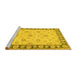 Sideview of Machine Washable Oriental Yellow Traditional Rug, wshtr1508yw