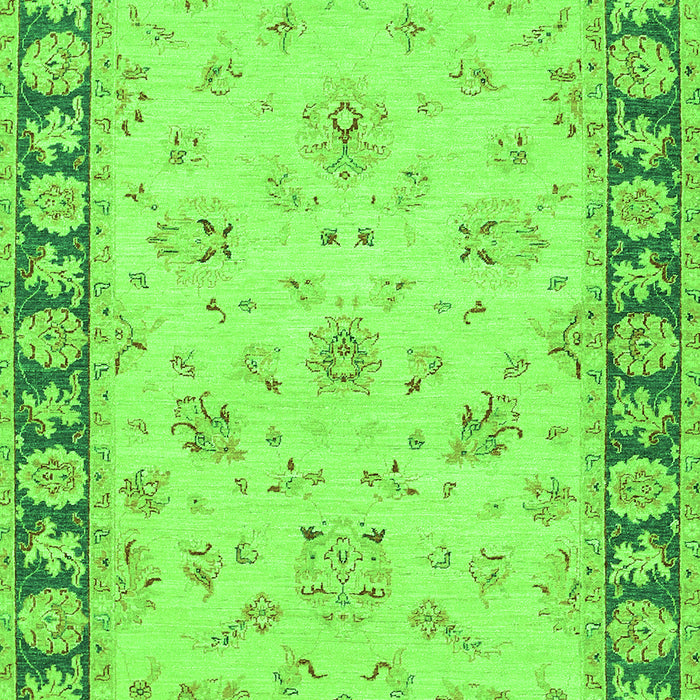 Serging Thickness of Machine Washable Oriental Green Traditional Area Rugs, wshtr1508grn