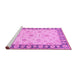 Sideview of Machine Washable Oriental Pink Traditional Rug, wshtr1508pnk