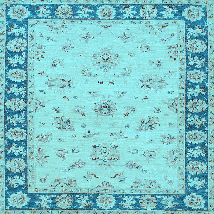 Square Oriental Light Blue Traditional Rug, tr1508lblu