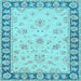 Square Oriental Light Blue Traditional Rug, tr1508lblu