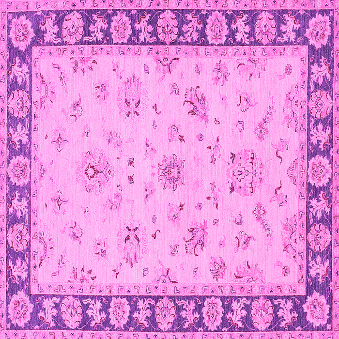 Square Machine Washable Oriental Pink Traditional Rug, wshtr1508pnk